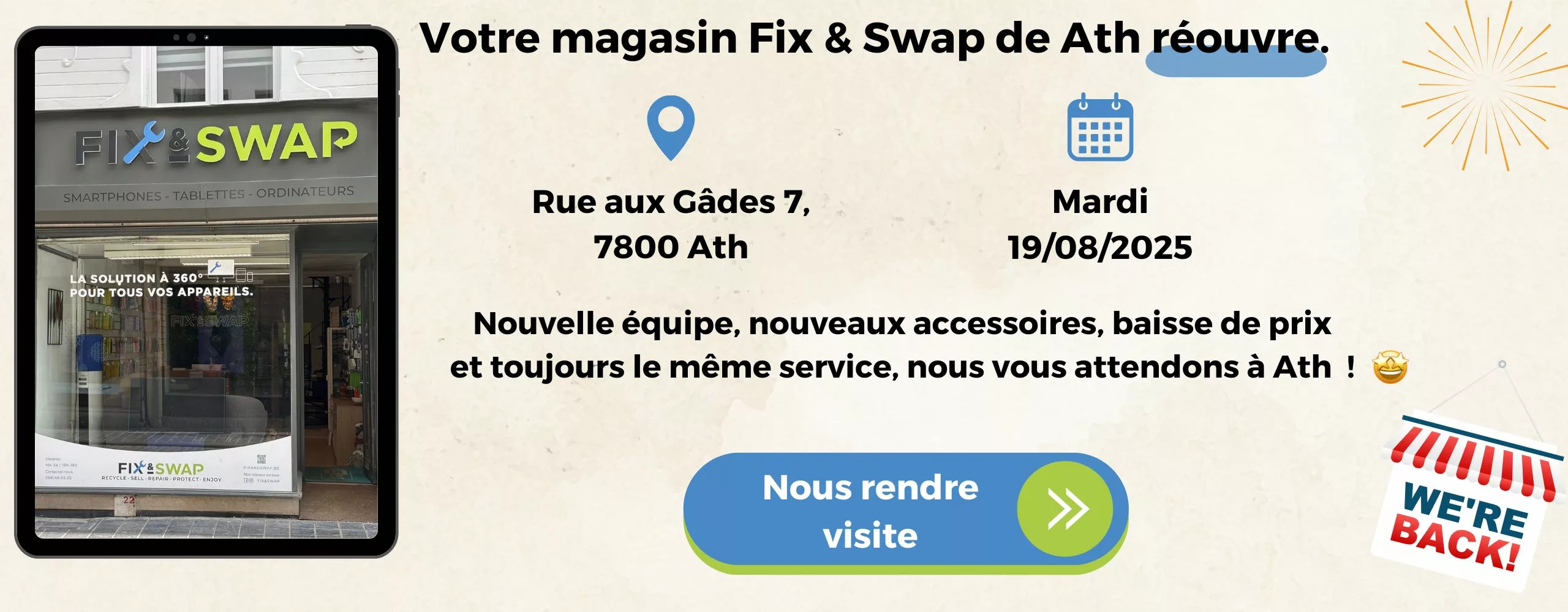 Fix & Swap Ath réouvre rue aux gâdes