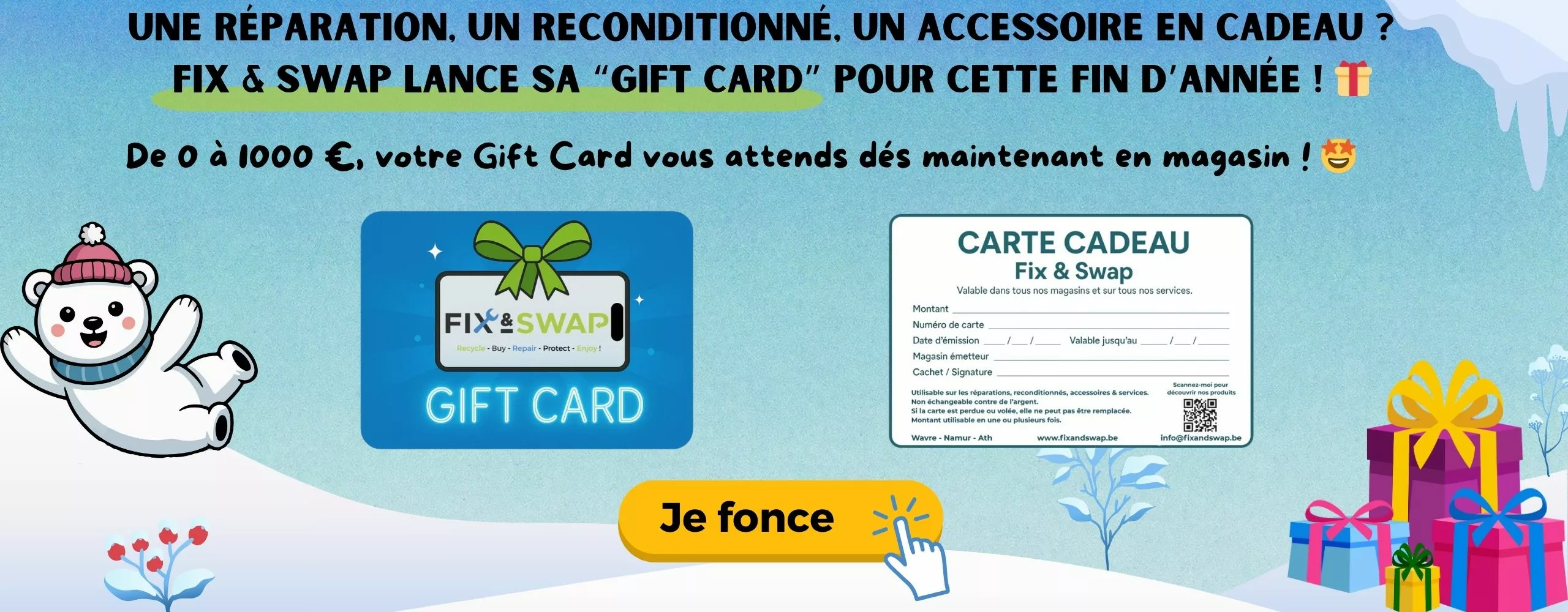 Découvrez les Gift Card chez Fix & Swap