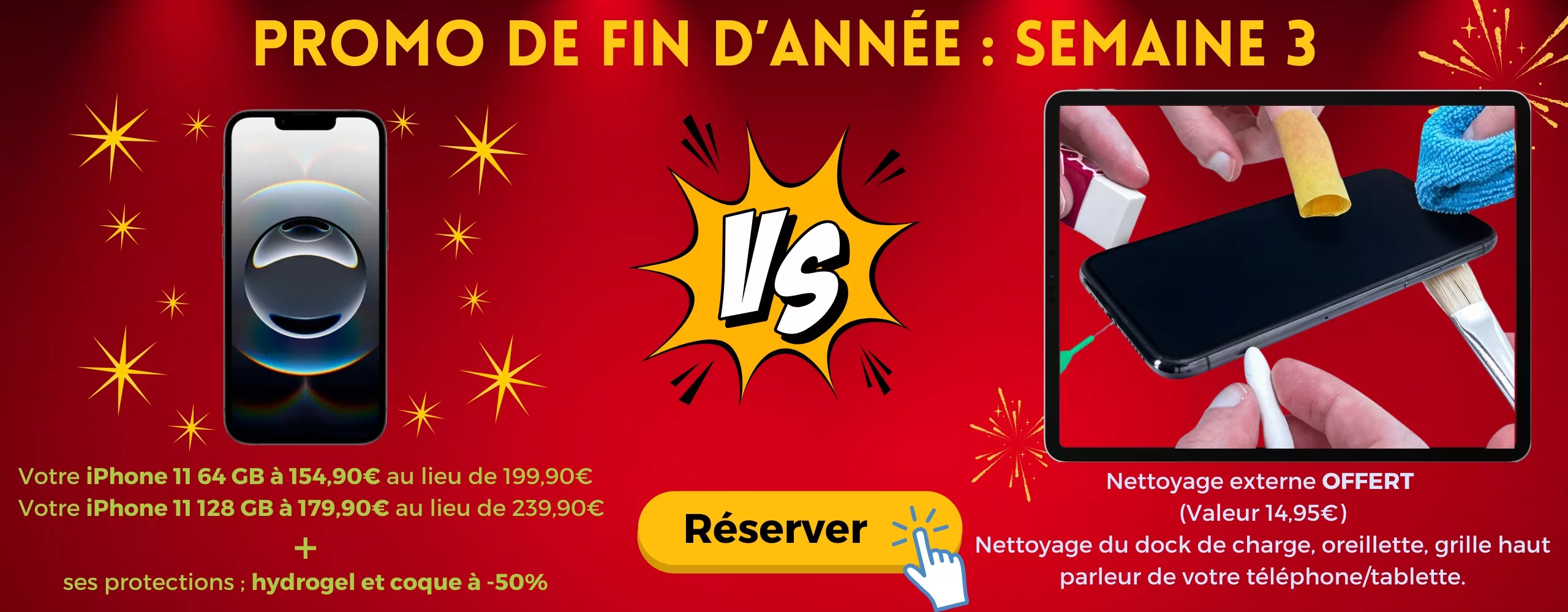 Promotion nettoyage gratuit et iPhone 11 pour fin d'année